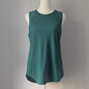 Lululemon Athletica Green Sculpture Tank Top Mesh Fabric Panel